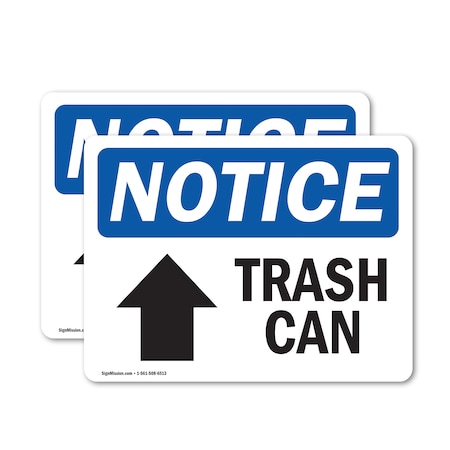 Signmission Trash Can (Up Arrow) Sign With Symbol, 18 in W x Rectangle, Vinyl Decal OS-2PACK-NS-D-1218-L-18725